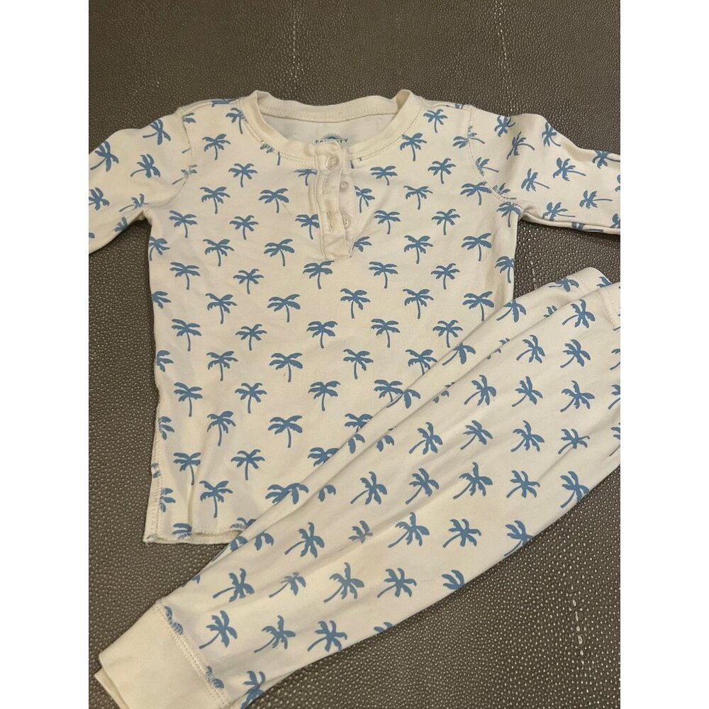 Roberta Roller Rabbit Blue Palm Tree Pajamas 12/18M VGUC